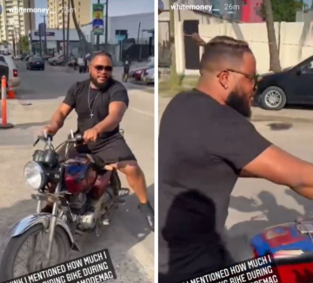 BBNaija Star, Whitemoney Goes Back To His ‘Roots’, Rides Okada