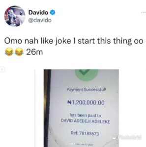 ‘Free Money Is Good’ – Reactions As Davido Receives Over N57 Million After Posting His Acct No On Social Media