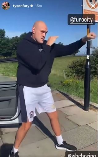 Fans joke Tyson Fury’s ‘been out of the ring so long he forgot what sport he’s in’ after bizarre shadow boxing video