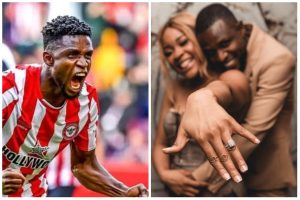 Super Eagles Players Hail Frank Onyeka As He Proposes To Mesoma Akaolisa