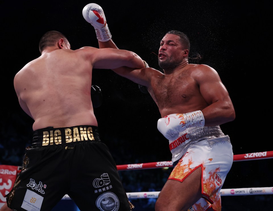 Joe Joyce battered again by Zhilei Zhang and given oxygen in corner with boxing career in tatters after brutal KO