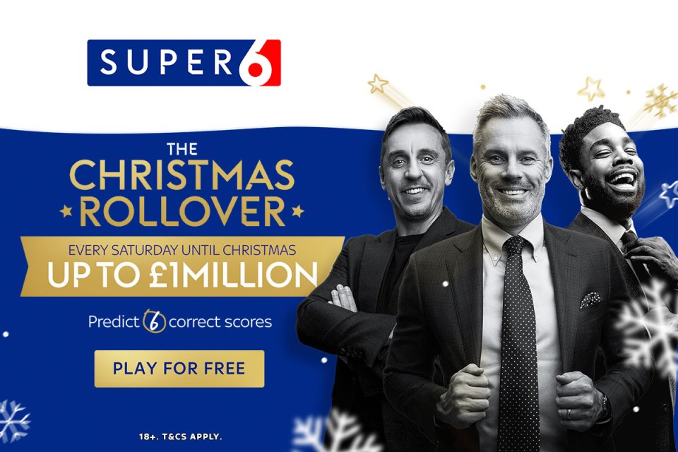 Sky Bet Super 6 Christmas rollover: Win up to £1 million every Saturday by predicting six correct scores