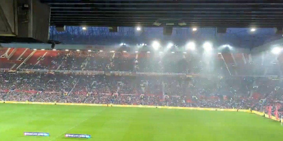 Fans ask ‘WTF is this?’ as light show is performed from Old Trafford ‘leaky roof’ before Man Utd’s WSL defeat to City