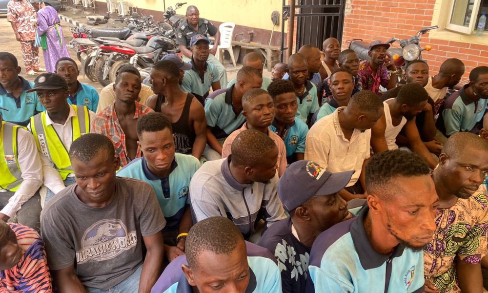 Lagos Taskforce Apprehends 51 Notorious Highway Gang Terrorizing Truck Drivers On Apapa, Badagry Expressway