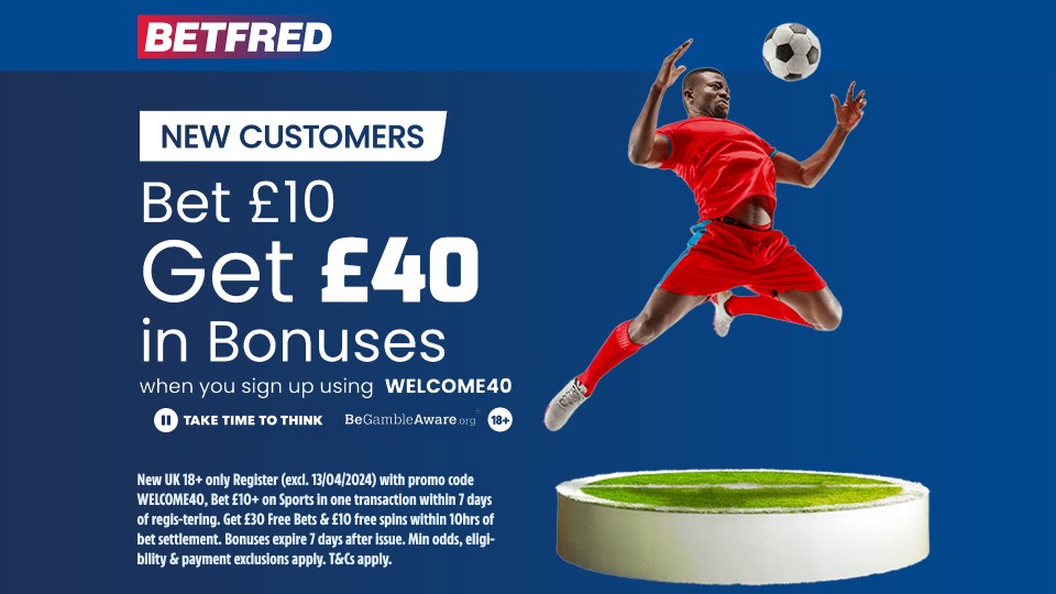 Everton vs Crystal Palace: Get £40 in free bets and bonuses with Betfred tonight