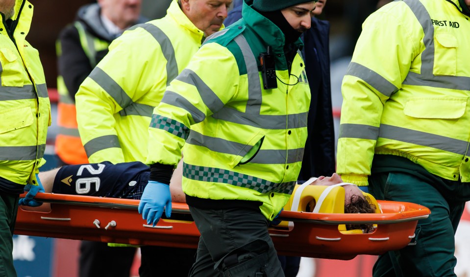 Premier League ace in hospital after horror clash of heads as manager blasts rival’s ‘almost life-endangering’ challenge