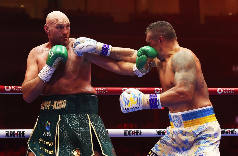 Watch Tyson Fury ‘floor’ kickboxer in bizarre video as he tries hand at new sport ahead of Oleksandr Usyk rematch