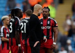 Fans spot Pep Guardiola coaching opposition player at final whistle and claim it’s ‘because he loves football so much’