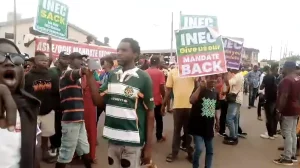 Edo PDP Supporters Protest At INEC Office, Demand Reversal Of Results