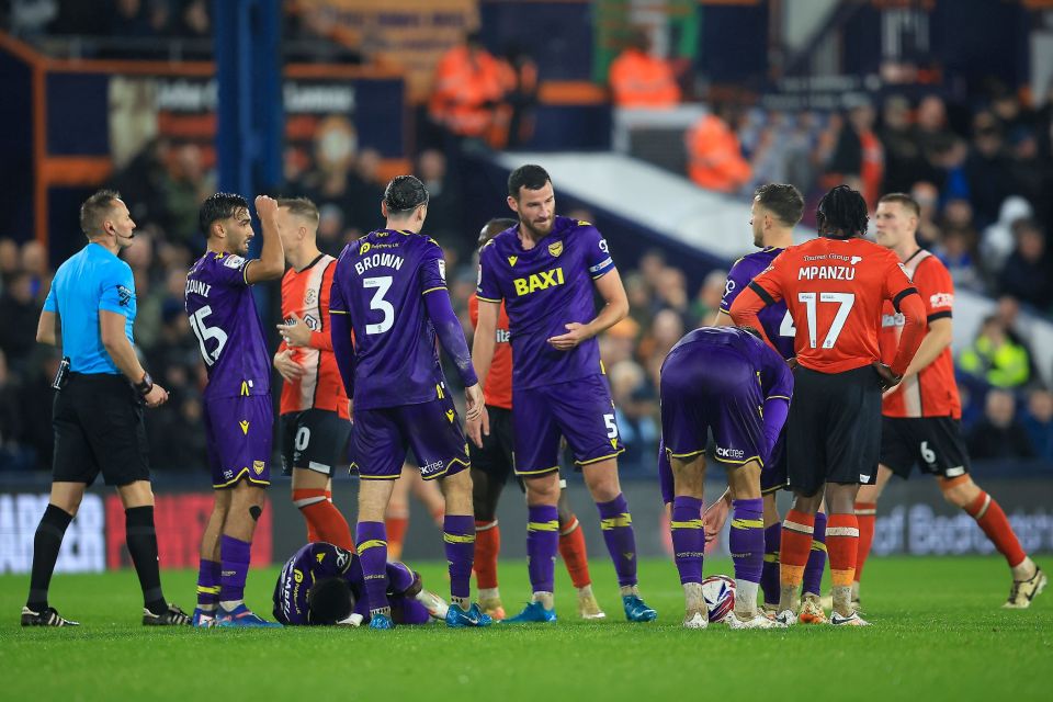 Luton star sent off SECONDS after coming on in moment of madness as fans fume ‘get out of my club’