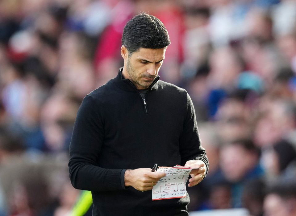 Mikel Arteta spotted checking his ‘dark arts’ notepad with THREE main principles during Arsenal’s win over Southampton