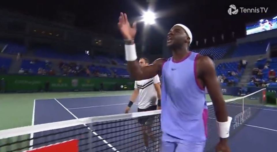 Watch astonishing moment Frances Tiafoe yells ‘F*** YOU’ five times at umpire as he walks off court after loss