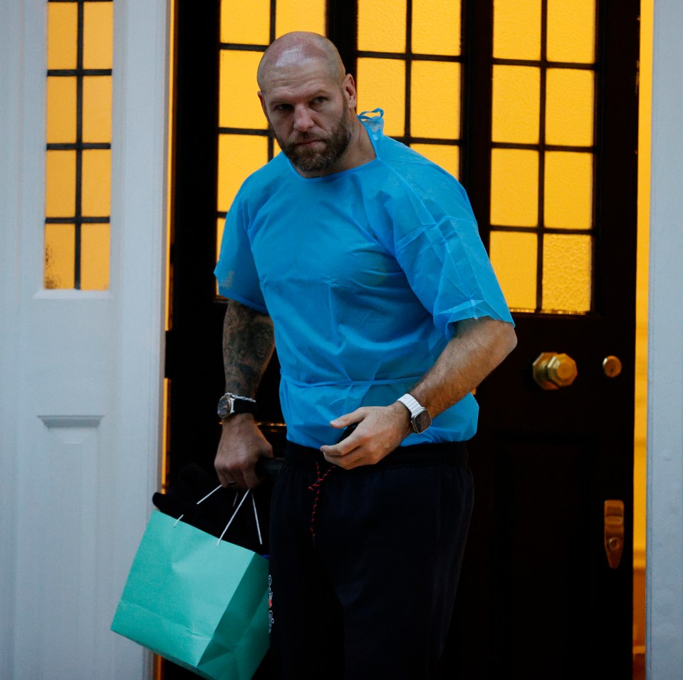 Ex-England rugby ace James Haskell steps shaven-headed from clinic after ‘preventative’ hair transplant