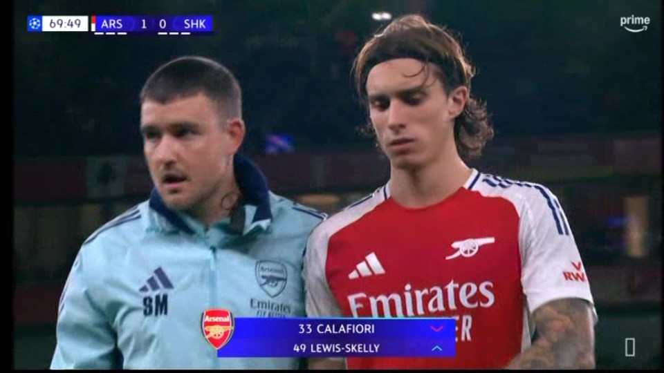 Huge Arsenal blow as Ricardo Calafiori forced off injured in Champions League clash versus Shakhtar