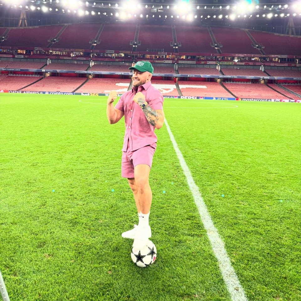 Arsenal considering major change to match day rules after Conor McGregor’s bizarre antics on Emirates Stadium pitch