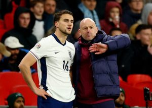 Roy Keane’s future son-in-law scores minutes into England debut as ex-Ireland and Man Utd star watches on in ITV studio