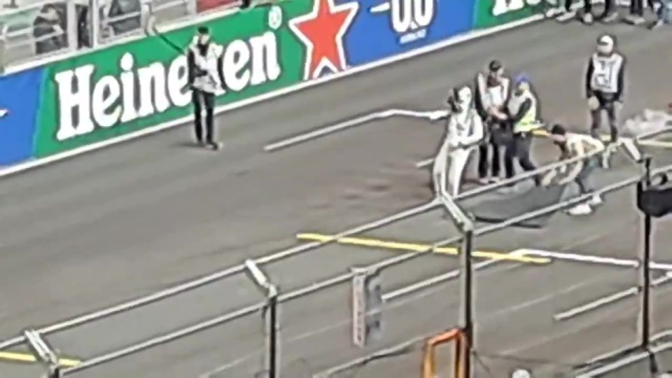 Brad Pitt ‘faints’ as he films heavy crash for new F1 movie at Las Vegas Grand Prix