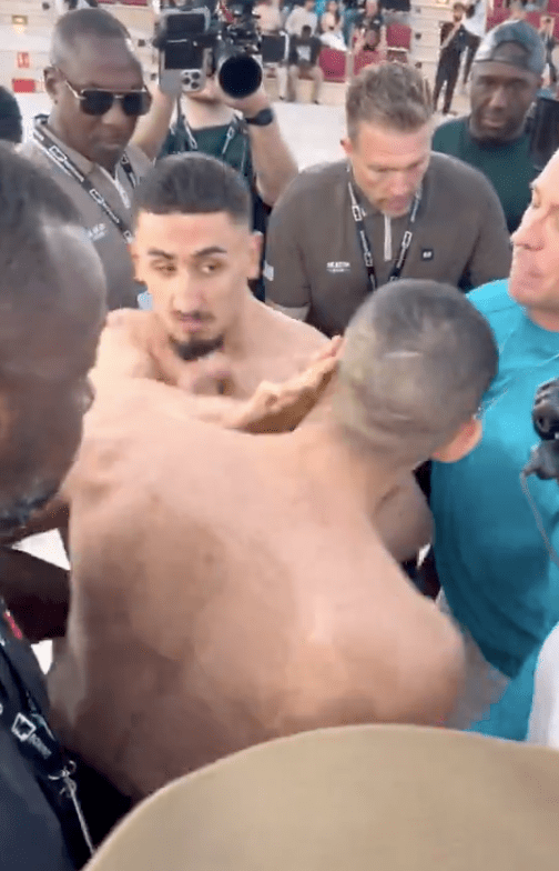 Watch moment Misfits Boxing weigh-in descends into chaos as Slim Albaher SLAPS rival AnEsonGib before Qatar grudge fight