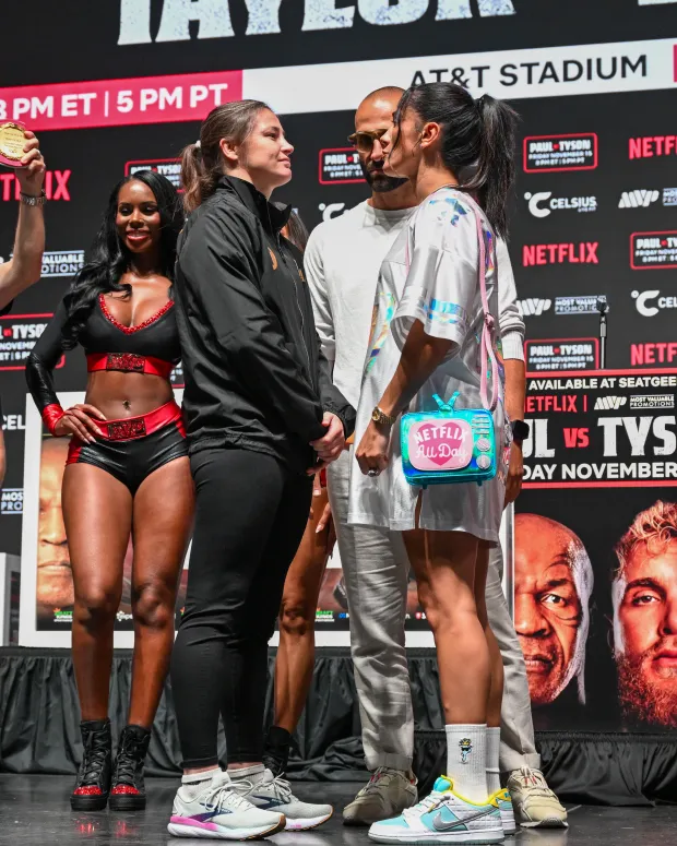 What is Amanda Serrano’s boxing record going into her Katie Taylor rematch on the Jake Paul vs Mike Tyson undercard?