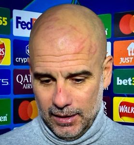 Guardiola has red scratches on his head after Feyenoord draw as fans ask ‘what’s happened in dressing room?’