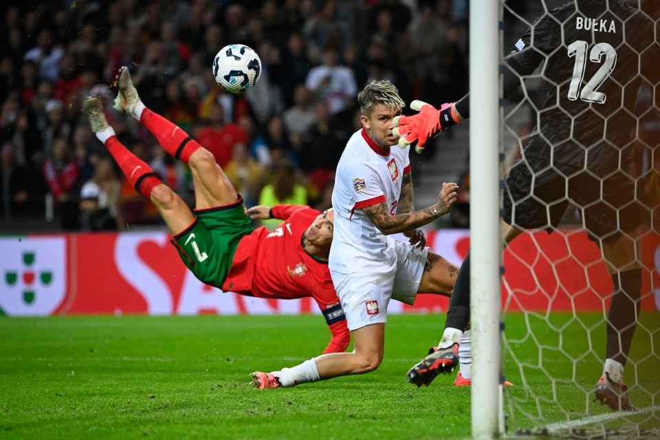 Cristiano Ronaldo hailed as ‘insane’ by fans after scoring ‘mind-blowing’ goal for Portugal in Poland thrashing