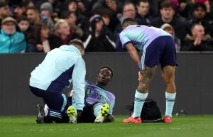 Huge Arsenal blow as Bukayo Saka forced off injured in Crystal Palace clash just days before hectic festive period