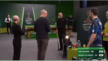 Michael van Gerwen’s reaction to Shaun Murphy miss speaks volumes after feisty row during Paddy Power challenge