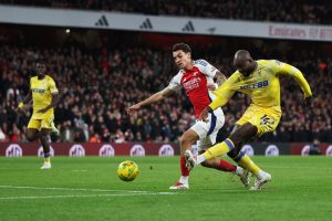 Arsenal 3 Crystal Palace 2: Gabriel Jesus scores stunning hat-trick as Gunners reach Carabao Cup semis after comeback