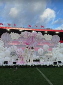 Premier League stadium unrecognisable with pitch used for star’s epic gender reveal as fans demand ‘lifetime contract’