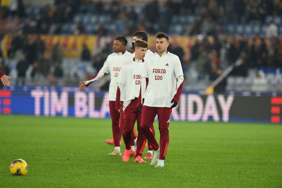 Edoardo Bove given incredible show of support in first Serie A match since collapse as Roma wear special t-shirts