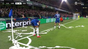 Chelsea clash with Shamrock Rovers temporarily stopped as Christopher Nkunku pelted with TOILET ROLL